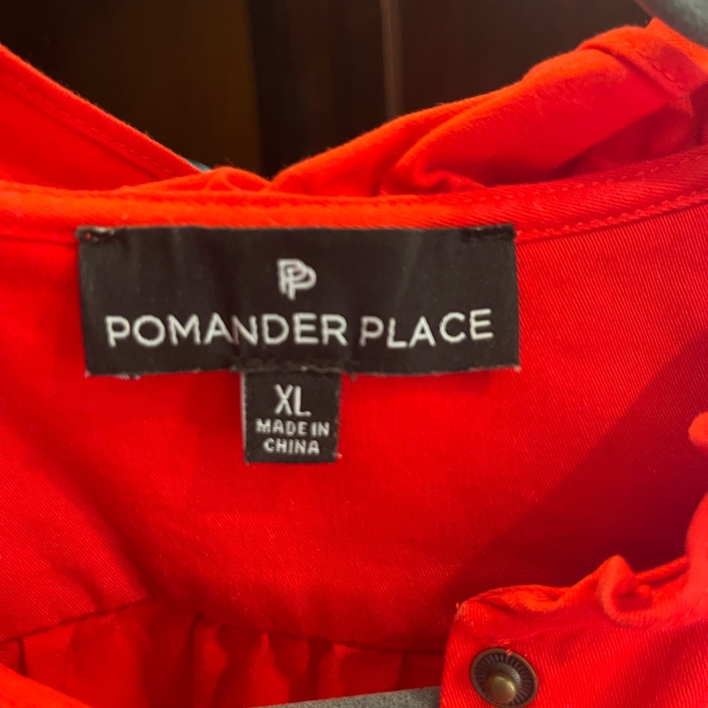 Pomander Place Bright Red Button-Front Tunic - Picture 2 of 2